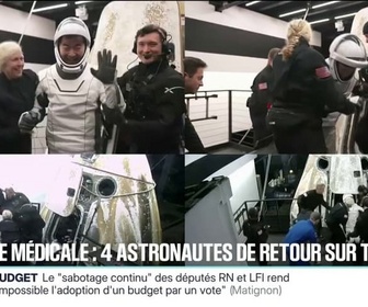 Replay 20H BFM - Quatre astronautes ont prématurément quitté la Station spatiale internationale pour raison médicale