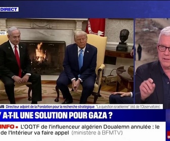 Replay BFM Story - Propos de Donald Trump sur Gaza: Avec Donald Trump, le risque est toujours de ne pas le prendre au sérieux, estime Bruno Tertrais, directeur adjoint de la Fondation pour la recherche stratégique