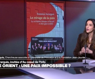 Replay Au cœur de l'info, l'invité - Yasmina Asrarguis: la diplomatie américaine a fait le deuil d'une paix politique au Proche-Orient
