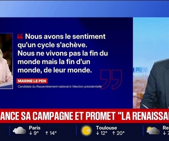Replay BFM Première - Le Pen lance sa campagne et promet la renaissance - L'édito politique - 26/10
