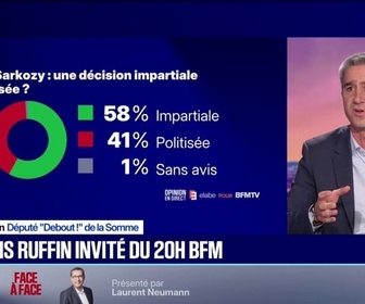 Replay 20H BFM - Condamnation de Nicolas Sarkozy: C'est un crime contre la Nation, il a trahi la patrie, estime François Ruffin, député Debout! de la Somme