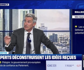 Replay BFM Bourse - Bullshitomètre : Les valeurs de Défense n'ont plus de potentiel de hausse - FAUX répond Jérôme Dedeyan -11/06