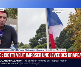 Replay BFM Première - Nice: Éric Ciotti souhaite une levée des drapeaux pour la rentrée des classes, le ministre de l'Éducation nationale refuse