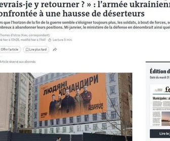 Replay Dans la presse - Déserteurs ukrainiens : sur la ligne de front, un huis clos à devenir fou