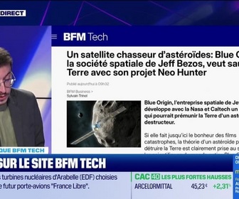 Replay Tech & Co, la quotidienne - À lire sur le site Tech&Co : Un satellite chasseur d'astéroïdes : Blue Origin, la société spatiale de Jeff Bezos, veut sauver la Terre avec son projet Neo Hunter, par Sylvain Trinel - 24/03