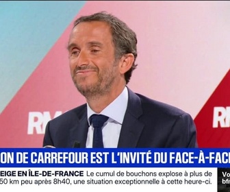 Replay Face à Face - Un formidable impact sur l'image de la grande distribution: Alexandre Bompard réagit au succès des vidéos de Léonie, jeune caissière dans le magasin de Laval