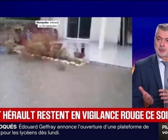 Replay BFM Grand Soir - Gard et Hérault en vigilance rouge ce soir - 30/09
