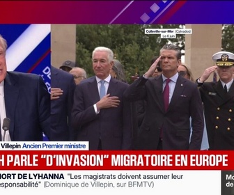 Replay BFM Politique - Dominique de Villepin: il y a une dérive de la démocratie américaine, estime-t-il en réaction aux propos de Pete Hegseth sur une supposée invasion migratoire en Europe