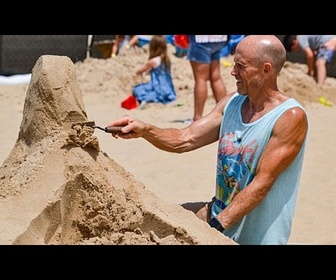 Replay Des artistes sculptent d'immenses animaux marins dans le sable