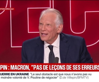 Replay BFM Politique - Présidentielle de 2027: J'entends, avec La France Humaniste, être présent pour ce grand combat, déclare Dominique de Villepin