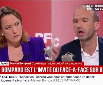 Replay Face à Face - Manuel Bompard, coordinateur national de LFI: Le traitement judiciaire de ce qu'il s'est passé samedi dernier ressemble de plus en plus à une justice collective et expéditive