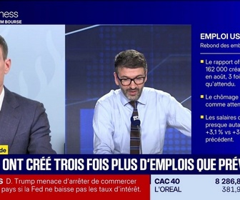 Replay BFM Bourse - L'éco du monde : Les États-Unis ont créé trois fois plus d'emplois que prévu - 04/09