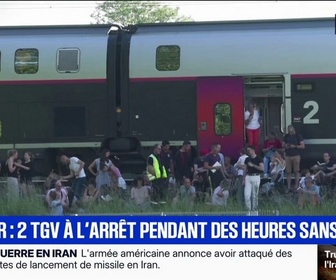 Replay BFM Première - Vague de chaleur: deux TGV bloqués sur les voies pendant des heures sans climatisation